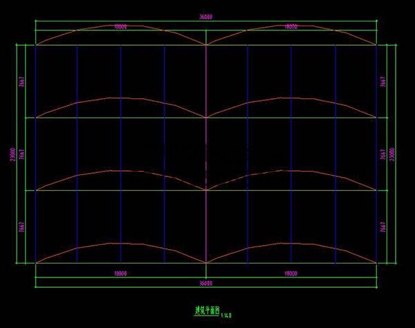 南陽社旗縣門球場膜結(jié)構(gòu)頂棚建筑平面圖