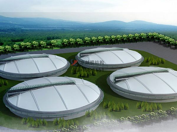 臨滄污水廠<font color='red'>污水池膜結構</font>設計施工【案例圖片】