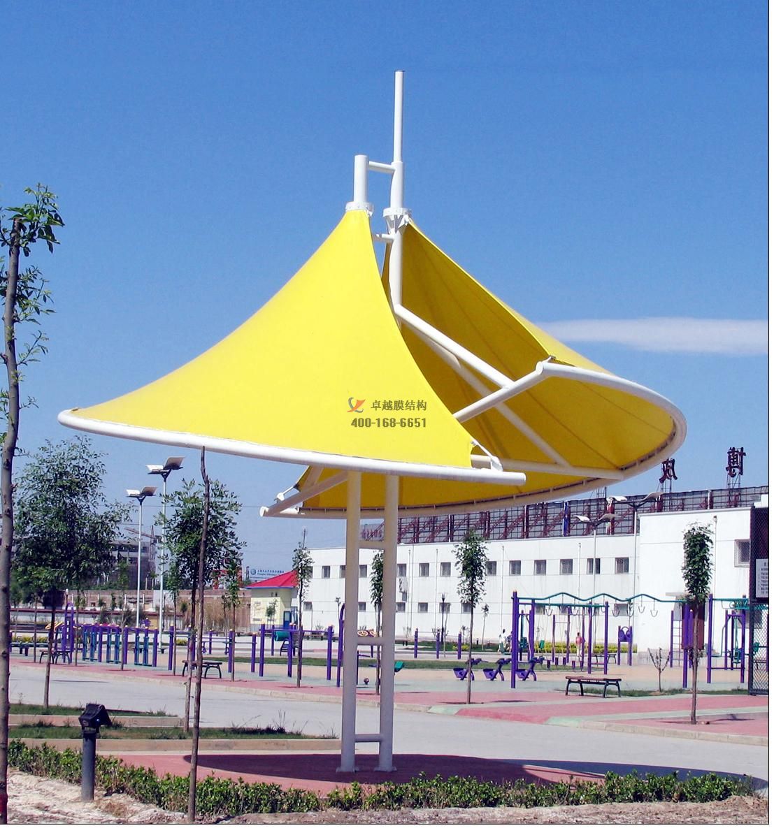 鄂州景觀<font color='red'>張拉膜結構</font>遮陽棚【生產廠家】