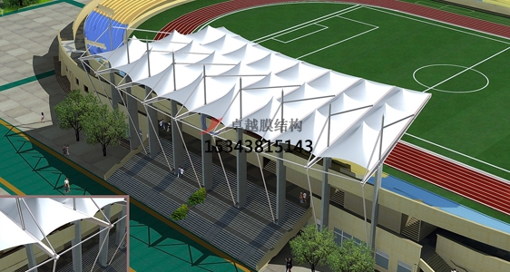 鶴壁?？h體育公園膜結(jié)構(gòu)【看臺(tái)雨棚】門球場案例