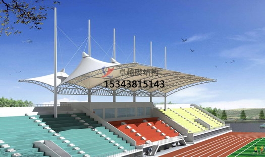 南陽體育公園膜結(jié)構(gòu)【看臺(tái)雨棚】門球場(chǎng)案例